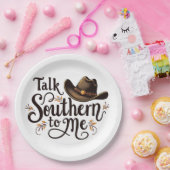 Südlich mit mir reden Funny Cowboy Hat Western Pappteller (Party)