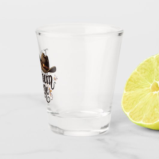 Südlich mit mir reden Funny Cowboy Hat Western Schnapsglas (Rechts)