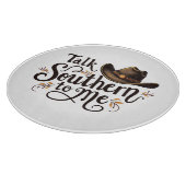 Südlich mit mir reden Funny Cowboy Hat Western Schneidebrett (Ecke)