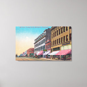 Südliche Ansicht von den Elchen StreetBellingham, Leinwanddruck