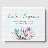 Südliche Baumwolle Boll Rustic Wood Wedding Gästebuch (Vorderseite)