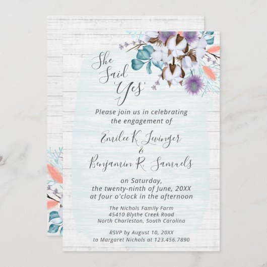 Südliche Baumwollflora-Vertragspartei Einladung (Vorne/Hinten)