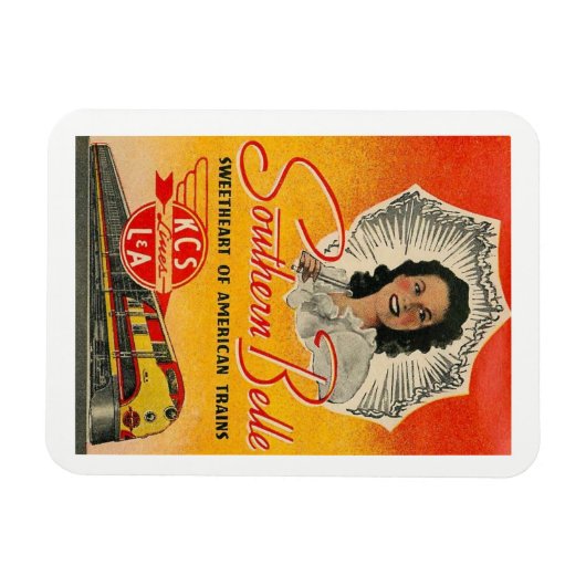 Südliche Belle Bahn Vintag Magnet (Horizontal)