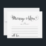 Südliche Belle Calligraphy Eheberatungskarten Hinweiskarte<br><div class="desc">Diese Südkalligraphie-Heiratskarten sind die ideale Ergänzung für einen modernen Hochzeitsempfang oder ein modernes Brautparty. Das minimalistische Design zeichnet sich durch eine rustikale und elegante Typografie in Schwarz und Weiß mit skurrilen Schnörkeln aus. Personalisieren Sie diese Karten mit dem Namen der Braut und Bräutigam.</div>