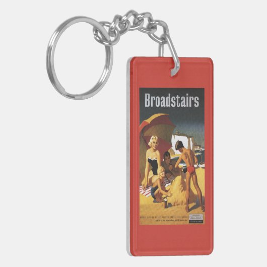 Südliche britische Eisenbahn-Familie auf Strand Schlüsselanhänger (Vorderseite links)
