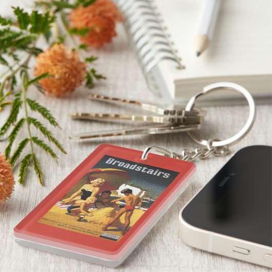 Südliche britische Eisenbahn-Familie auf Strand Schlüsselanhänger (Vorderseite rechts)