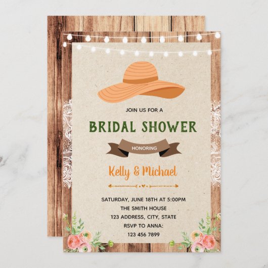 Südliche Charme-Dusche Party Einladung (Vorne/Hinten)