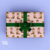 Südliche Cowgirl Stiefel Rosa Geburtstag Geschenkpapier