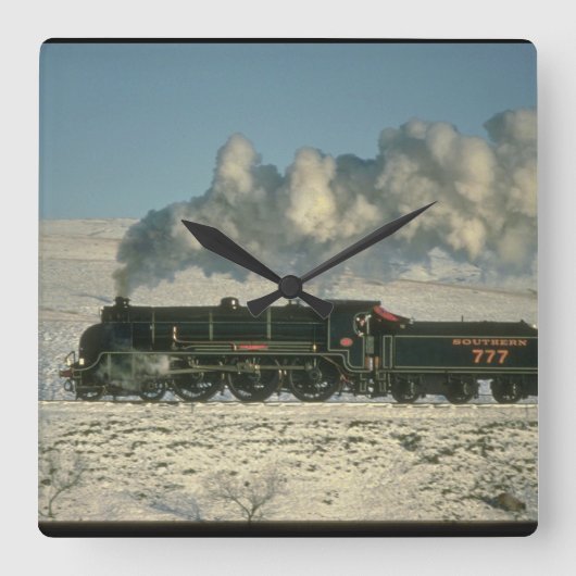 Südliche Eisenbahn-nein Züge 777_Steam Quadratische Wanduhr (Vorderseite)