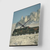 Südliche Eisenbahn-nein Züge 777_Steam Quadratische Wanduhr (Winkel)