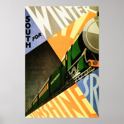 Südliche Eisenbahn Vintages Art Deco Poster (Vorne)