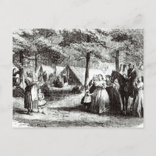 Südliche Flüchtlinge, die in den Wäldern eingeschl Postkarte