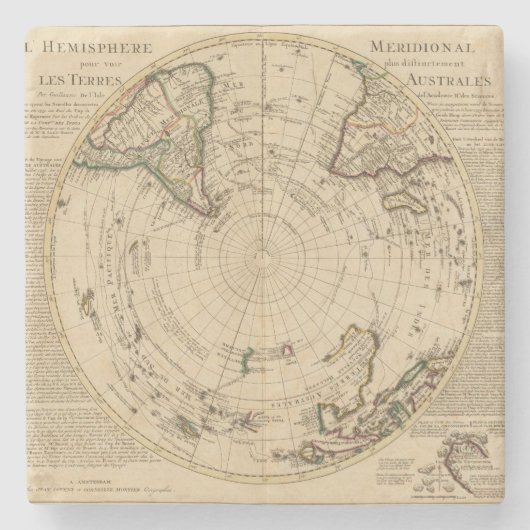 Südliche Hemisphäre 4 Steinuntersetzer (Vorderseite)