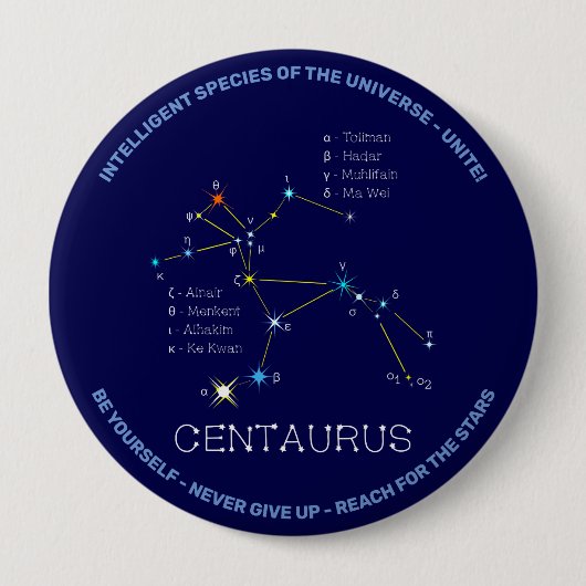 Südliche Hemisphäre Sternbild Centaurus Button (Vorderseite)