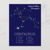Südliche Hemisphäre Sternbild Centaurus Postkarte (Vorderseite)