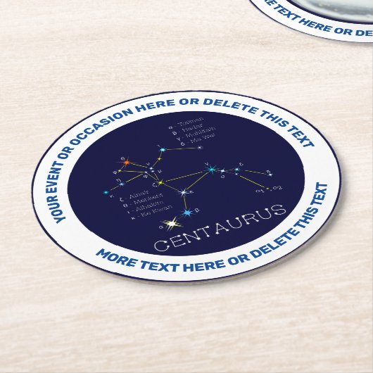 Südliche Hemisphäre Sternbild Centaurus Runder Pappuntersetzer (Angewinkelt)