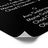 Südliche Kalligrafie Schwarze Alphabetische Sitzpl Poster (Ecke)