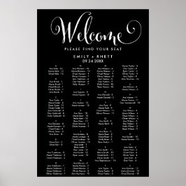 Südliche Kalligrafie Schwarze Alphabetische Sitzpl Poster