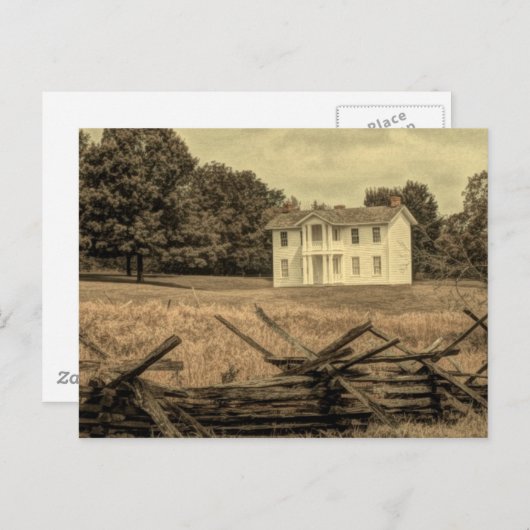 Südliche Landschaft Rustikales Kolonialhaus Postkarte (Vorne/Hinten)