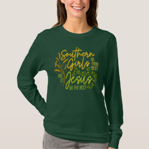 Südliche Mädchen Ließ Jesus tun die Erholung (grün T-Shirt