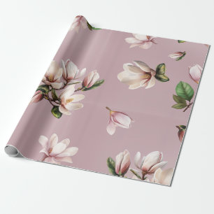 Südliche Magnolie blüht Mauve-Muster Geschenkpapier