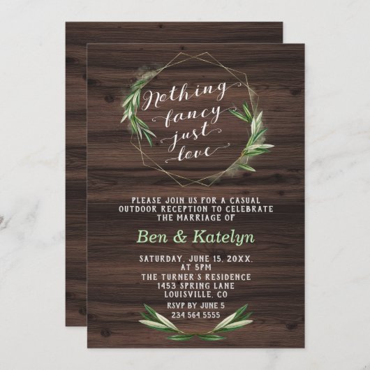 Südliche nichts Extravagant nur Liebe Elopation Einladung (Vorne/Hinten)