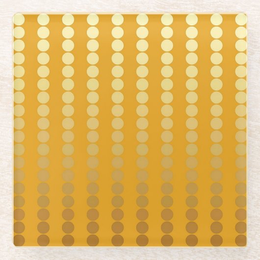 Südliche Punkte - Gold und Senf Glasuntersetzer (Vorderseite)