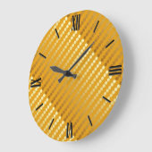 Südliche Punkte - Gold und Senf Große Wanduhr (Winkel)