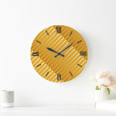 Südliche Punkte - Gold und Senf Große Wanduhr (Zuhause)