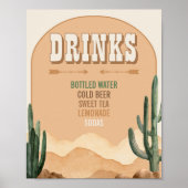 SÜDLICHE Rustikale Wüste Kaktus Trinkstation Poster (Vorne)