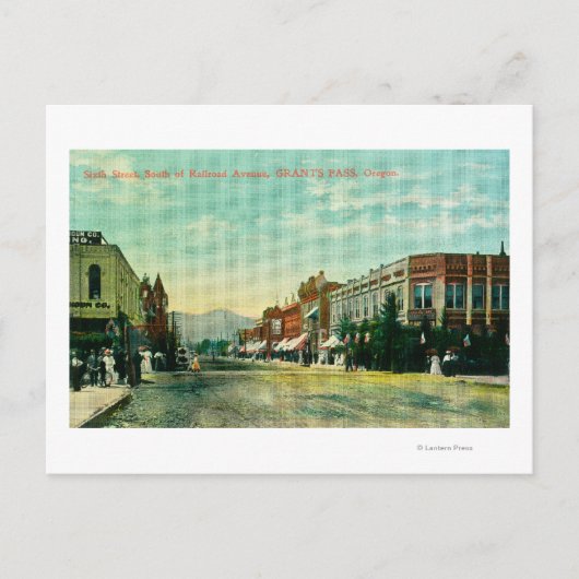 Südliche Sicht auf die 6. Straße von der Eisenbahn Postkarte (Vorderseite)