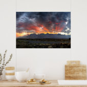 Südliche Sierra Nevada Berge Sunset Panorama Poster (Küche)