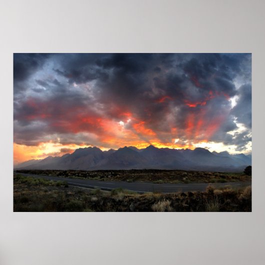 Südliche Sierra Nevada Berge Sunset Panorama Poster (Vorne)