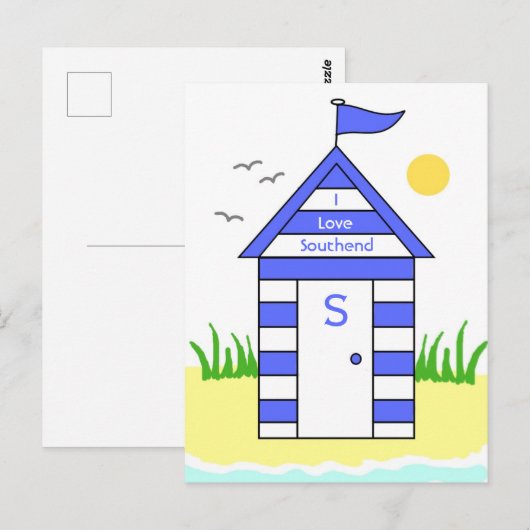 Südliche Strandhütte Postkarte (Vorne/Hinten)