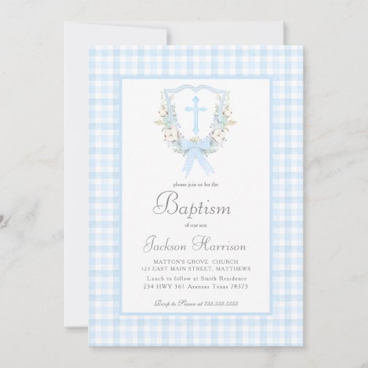 Südliche Taufe, Junge Taufe Einladung (Vorderseite)