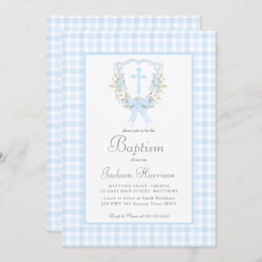 Südliche Taufe, Junge Taufe Einladung (Vorne/Hinten)