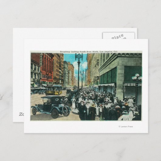 Südlicher Blick auf den Broadway von der 6th Stree Postkarte (Vorne/Hinten)
