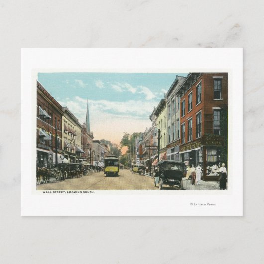 Südlicher Blick auf die Wall Street Postkarte (Vorderseite)