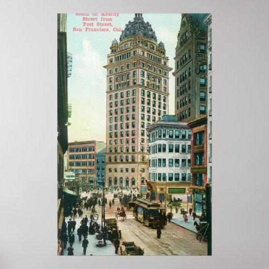 Südlicher Blick auf Kearny St von Post St Poster (Vorne)