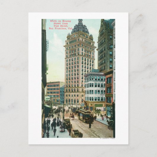 Südlicher Blick auf Kearny St von Post St Postkarte (Vorderseite)