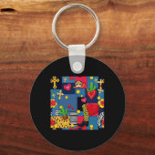 Südlicher Patchwork-Aufkleber Schlüsselanhänger (Vorderseite)