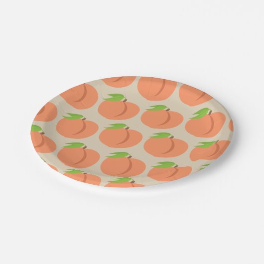 Südlicher Pfirsich Emoji - Pappteller (Schrägansicht)