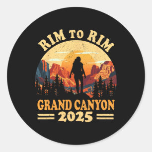 Südlicher Rand zum nördlichen Rand Grand Canyon 20 Runder Aufkleber