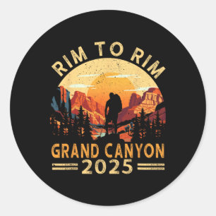 Südlicher Rand zum nördlichen Rand Grand Canyon 20 Runder Aufkleber