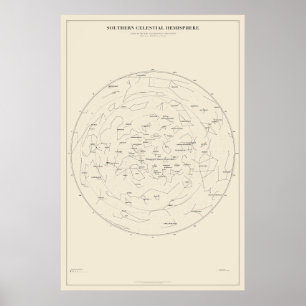 Südlicher Sternkartenposter Poster