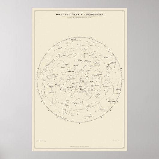Südlicher Sternkartenposter Poster (Vorne)