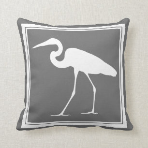 Südlicher weißer Küstenreiher u. Grau Kissen