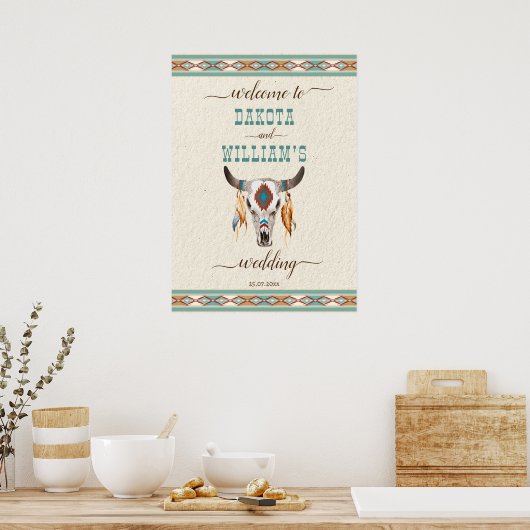 Südlicher Western Boho Begrüßungszeichen Poster (Küche)