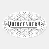 Südlicher Western Quinceñera Ovaler Aufkleber (Vorderseite)