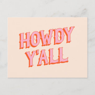Südlicher Willkommen: Howdy Y'all (Old-West-Briefe Postkarte